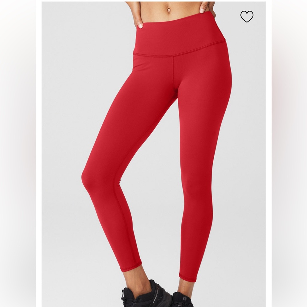 ALO Yoga 7/8 Airbrush High-Waist Classic Red Leggings